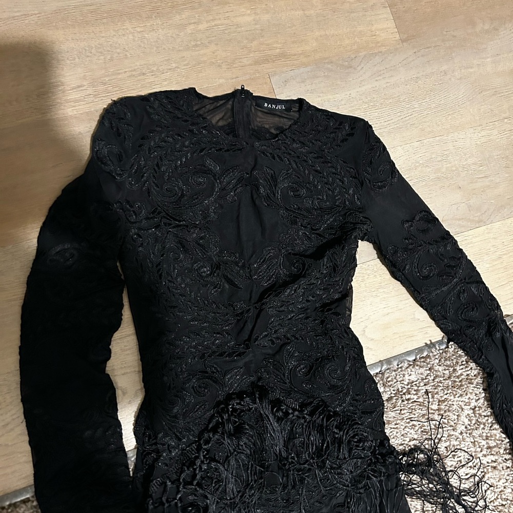 Hot Miami Styles Black Textured Jumpsuit